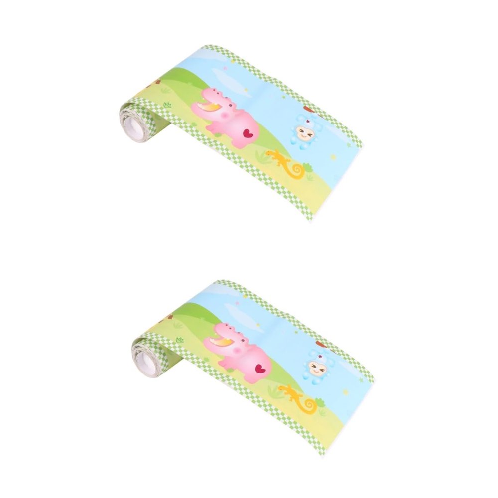 ibasenice 2-Piece Cartoon Animal Wall Border Stickers
