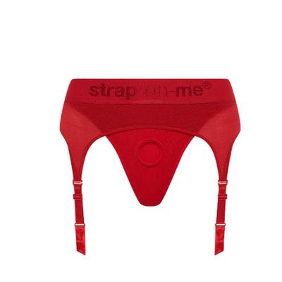 Strap-on-me Lingerie Harness Rebel – Women's Shimmering Tulle Harness, Garter Straps, Adjustable Straps, Elastic Waistband, Stretch Silicone Ring, XS–XXL