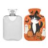 JUMBEAR Halloween Hot Water Bottle with Cute Kitten, Soft Cover, 2 L view 1