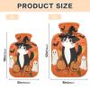 JUMBEAR Halloween Hot Water Bottle with Cute Kitten, Soft Cover, 2 L view 2