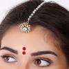 KULIA Indian Bindi Tikka Forehead Jewelry, Round Rhinestones view 3