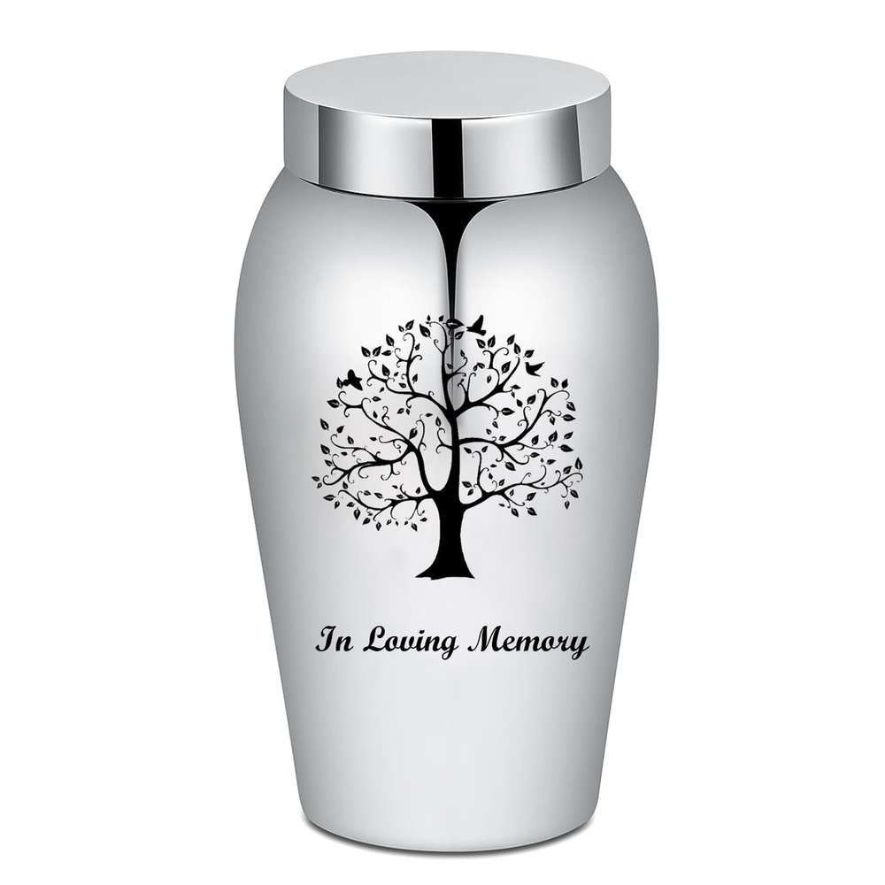 GRO Stainless Steel Memorial Urn for Human or Pet Ashes