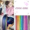 2-Piece Laser Hair Extensions, Blue, Y2K Style view 2