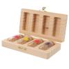 ibasenice Wooden Baby Keepsake Box, Baby Tooth and Hair Strand Storage, Glass Bottle, Portable view 1