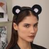 Eoixuqba Bear Ears Headband, Plush Makeup Headband for Face Washing view 2