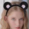 Eoixuqba Bear Ears Headband, Plush Makeup Headband for Face Washing view 3