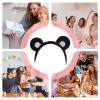 Eoixuqba Bear Ears Headband, Plush Makeup Headband for Face Washing view 4