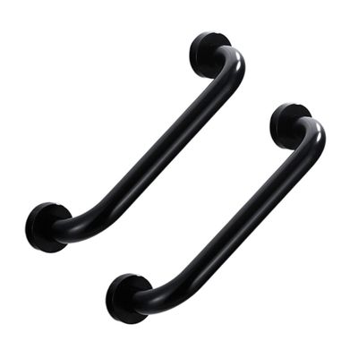 minkissy 2-Pack Non-Slip Bathroom and Bathtub Grab Bars, Wall-Mounted Aluminum, Black