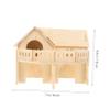 Happyyami Brown Wooden Hamster House for Small Pets view 4