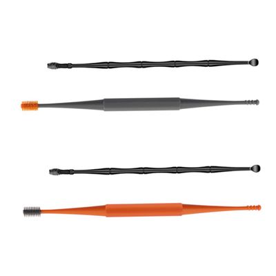 2-Piece Set of Double-Sided Silicone Ear Spoons with Spiral Design for Ear Cleaning