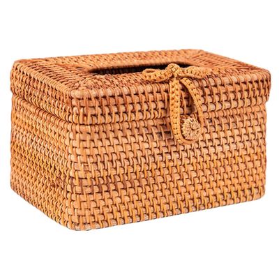 Handwoven Khaki Tissue Holder for Bathroom