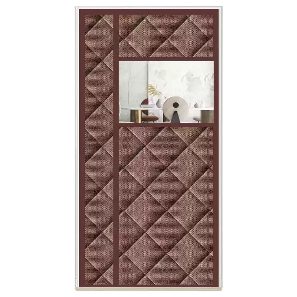 Magnetic Thermal Door Curtain 110 x 220 cm, Oxford Insulated Door Curtain with Transparent Panels, Windproof, Thickened Polyester Filling, Cold Protection (A, 90 x 205 cm)