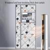 Magnetic Thermal Door Curtain 110 x 220 cm, Oxford Insulated Door Curtain with Transparent Panels, Windproof, Thickened Polyester Filling, Cold Protection (A, 90 x 205 cm) view 4