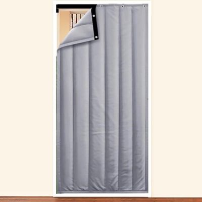 Thermal Cotton Door Curtain, Insulated Soundproof Anti-Blizzard Curtain, Thick Warm Oxford Cotton (C, 80 x 200 cm)