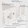 YPDOPORA Dog Gate and Pet Playpen, Freestanding Extra-Tall Dog Fence with Walk-Through Door view 3