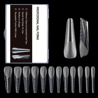 120PCS Clear Full-Coverage Dual Forms for Gel and Acrylic Nail Extensions