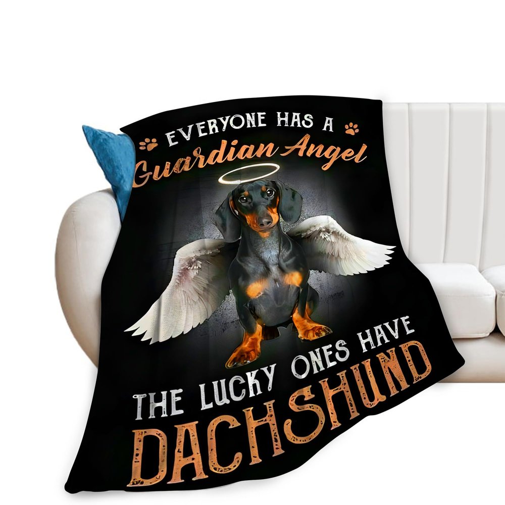 Kevcer Dachshund Blanket, Soft Warm Fleece Throw, 152.4 x 127 cm