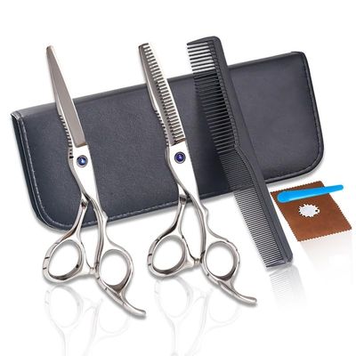 IUokLU 6-Inch Professional Haircutting Shears Set with Thinning Shears and Case