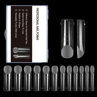 120-Piece Clear Full-Coverage Dual Forms for Gel and Acrylic Nail Extensions