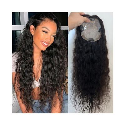 Natural Black Wavy Human Hair Topper for Women