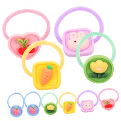 KOMBIUDA Cute Hair Tie Set with Flower Girl Hair Ties and Elastic Ponytail Holders for Women and Girls