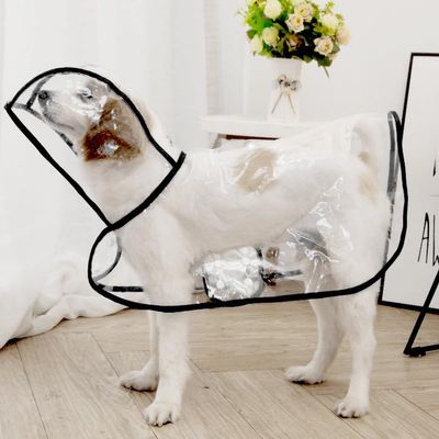 Nvzi-b Waterproof Dog Raincoat, Lightweight Pet Rainwear with Poncho Hood, Size M, Black