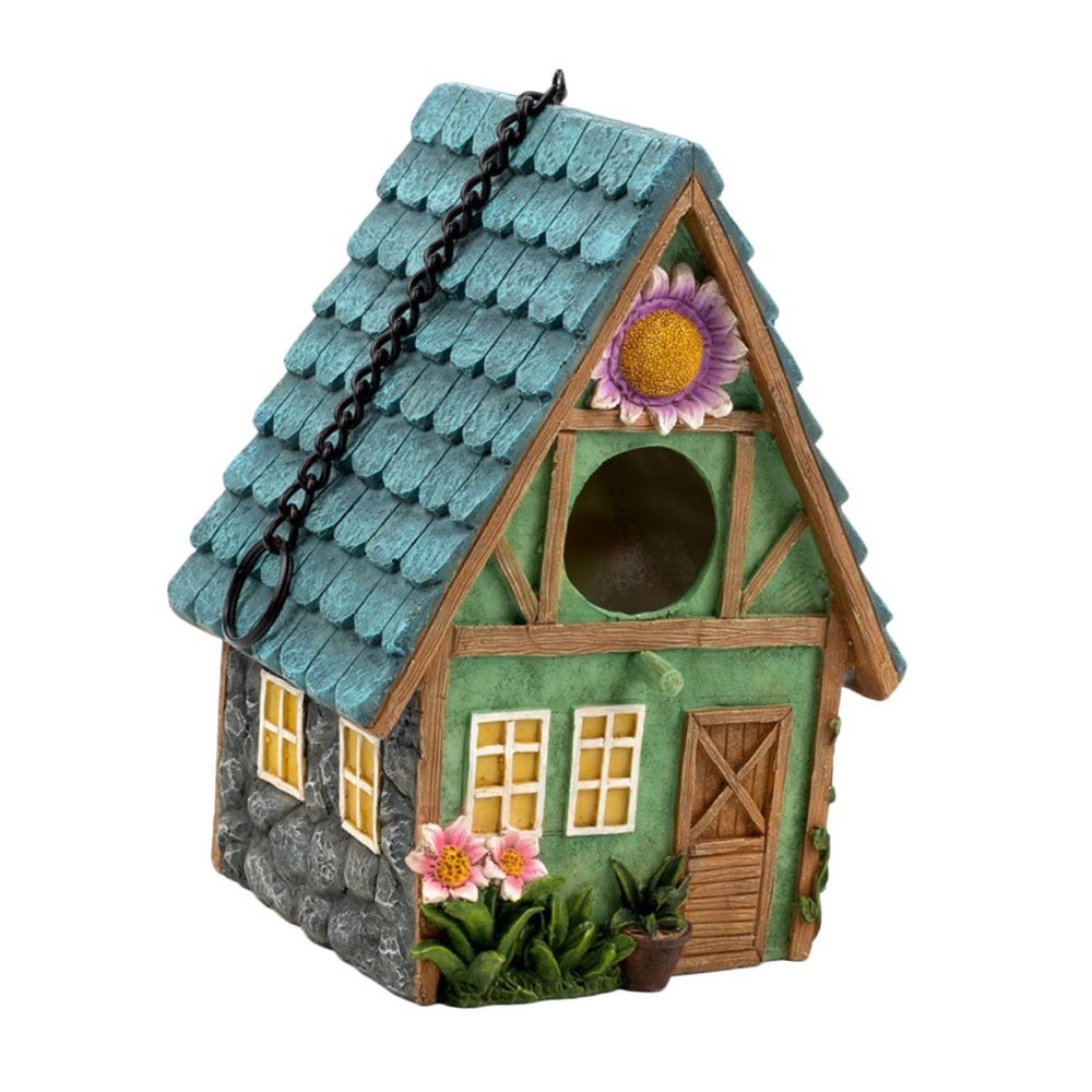Decorative Resin Birdhouse for Hanging in the Garden and Yard