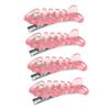 FRCOLOR Fishbone Hair Clips, Versatile Plastic and Metal Hair Accessories, Small Crocodile Clips, 4-Pack, Pink, for Thin Hair and Teen Girls view 1
