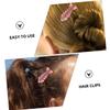 FRCOLOR Fishbone Hair Clips, Versatile Plastic and Metal Hair Accessories, Small Crocodile Clips, 4-Pack, Pink, for Thin Hair and Teen Girls view 3