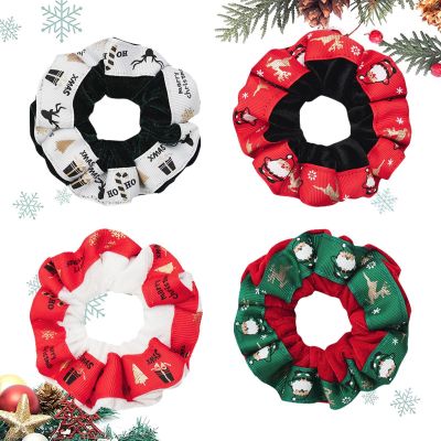 Christmas Hair Ties, Elastic Holiday Hair Bands, Set of 4