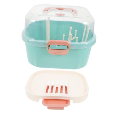 Alipis Baby Bottle Drying Rack with Lid, Dustproof PP Storage Box, Portable Holder for Travel, Ice Cube Tray