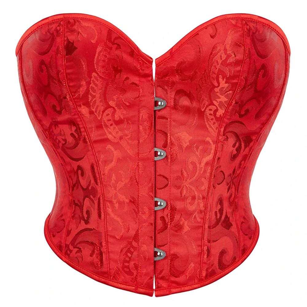 Short-Torso Waist Trainer Corset Bustier Crop Tank Top, Red, Short XXL
