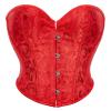 Short-Torso Waist Trainer Corset Bustier Crop Tank Top, Red, Short XXL view 1
