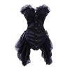 Women's Corset with Lacing, Sexy Wild West Style, Black/White, XL Short view 1