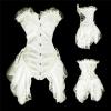 Women's Corset with Lacing, Sexy Wild West Style, Black/White, XL Short view 3