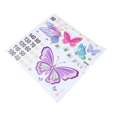 Children's Height Chart, 2-Sheet PVC Wall Stickers with Butterflies