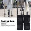 Beufee 4-Piece Horse Leg Bandages, Self-Adhesive Polo Wraps, 2.4 m, Black view 2