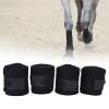 Beufee 4-Piece Horse Leg Bandages, Self-Adhesive Polo Wraps, 2.4 m, Black view 3