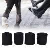 Beufee 4-Piece Horse Leg Bandages, Self-Adhesive Polo Wraps, 2.4 m, Black view 4