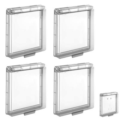 4-Pack Waterproof Switch Covers for Safe Outlet Protection, Self-Adhesive, Ultra-Thin, Black