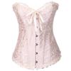 Women's Black Corset, Plus-Size Lace-Up Full-Bust Corset with Plastic Boning (01 Beige, XXL) view 1