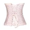 Women's Black Corset, Plus-Size Lace-Up Full-Bust Corset with Plastic Boning (01 Beige, XXL) view 2