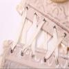 Women's Black Corset, Plus-Size Lace-Up Full-Bust Corset with Plastic Boning (01 Beige, XXL) view 3
