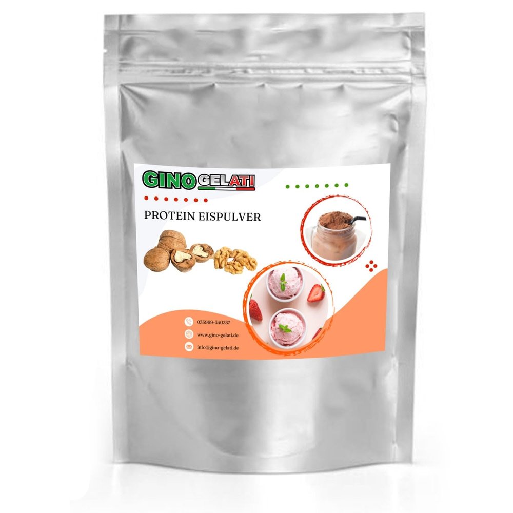 Gino Gelati Vegan Protein Ice Cream Powder, Walnut Flavor, Low-Calorie, 100 kg