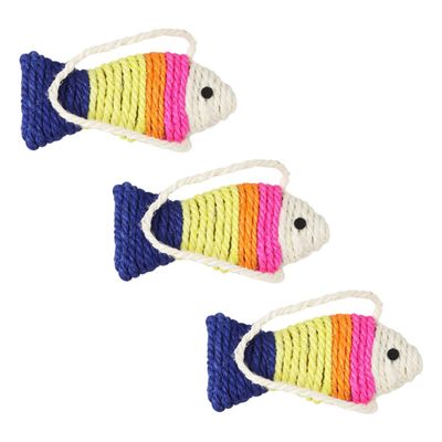 BESPORTBLE 3-Piece Fish-Shaped Sisal Cat Scratching Boards