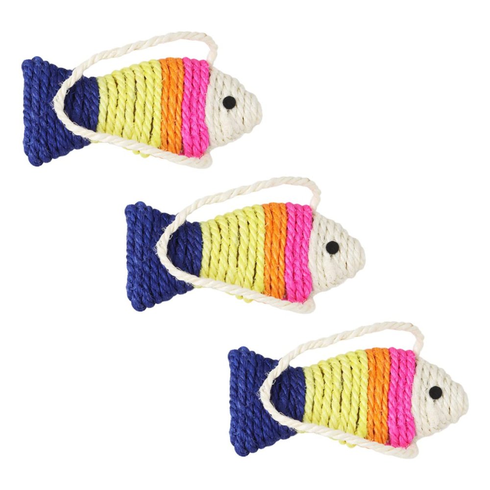 BESPORTBLE 3-Piece Fish-Shaped Sisal Cat Scratching Boards