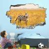 Zebra 3D Wall Decor Stickers for Kids' Rooms, Shattered Wall Art Stickers with Grassland Animals, Vinyl Art for Living Rooms and Kids' Rooms, Home Decor, 76.2 x 50.8 cm (W x H) view 4