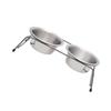 Supvox Double Dog Bowl with Iron Holder view 1
