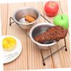 Supvox Double Dog Bowl with Iron Holder view 4