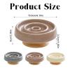 Mafagwre Ceramic Slow Feeder Bowl with Wooden Base for Dogs and Cats, Beige view 2